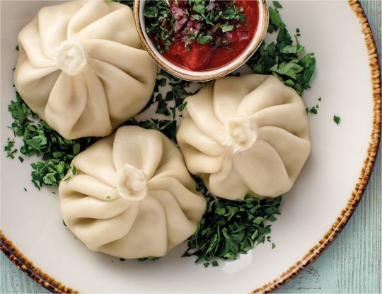 Хинкали с картофелем и грибами 3 штуки
