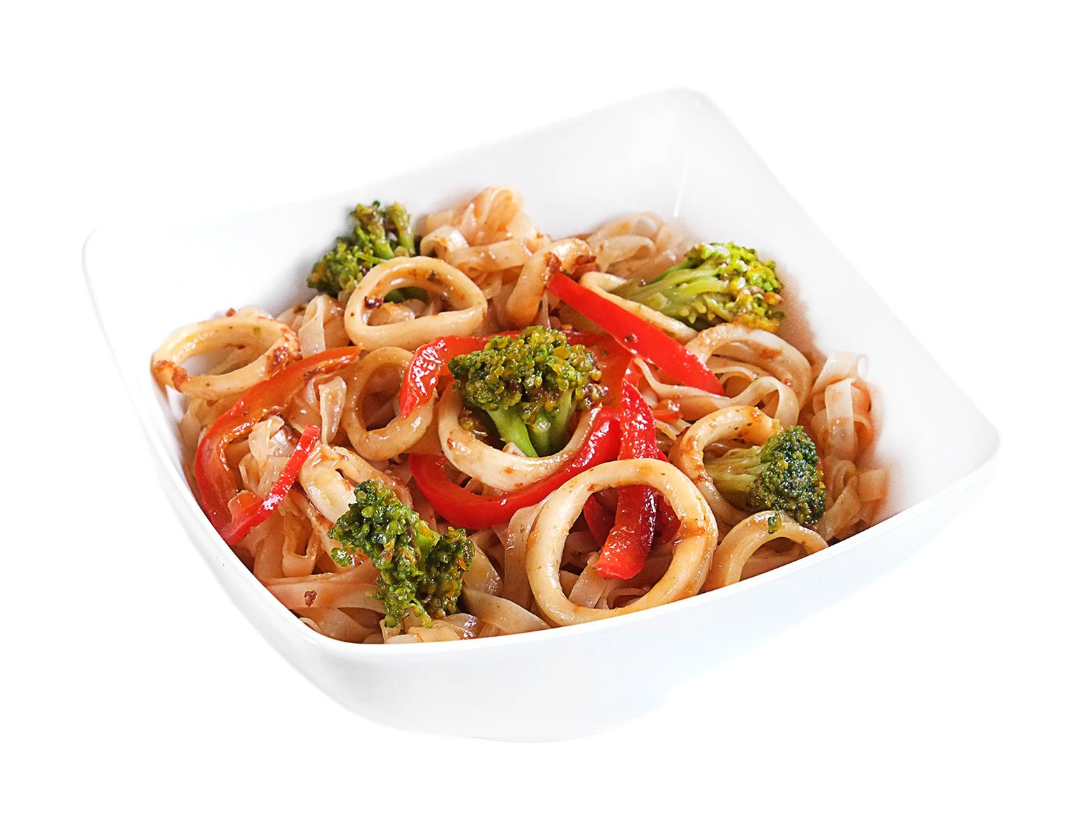 Wok с кальмаром