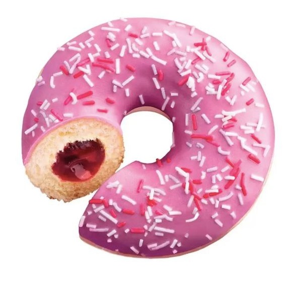 Донат с ягодной начинкой