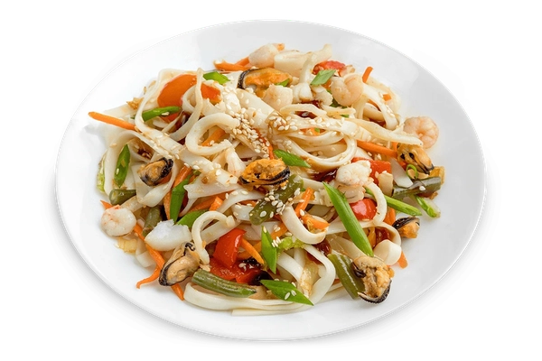 Удон с морепродуктами в соусе Терияки