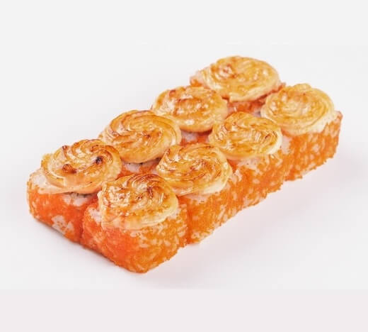 Запеченный с креветкой и лососем