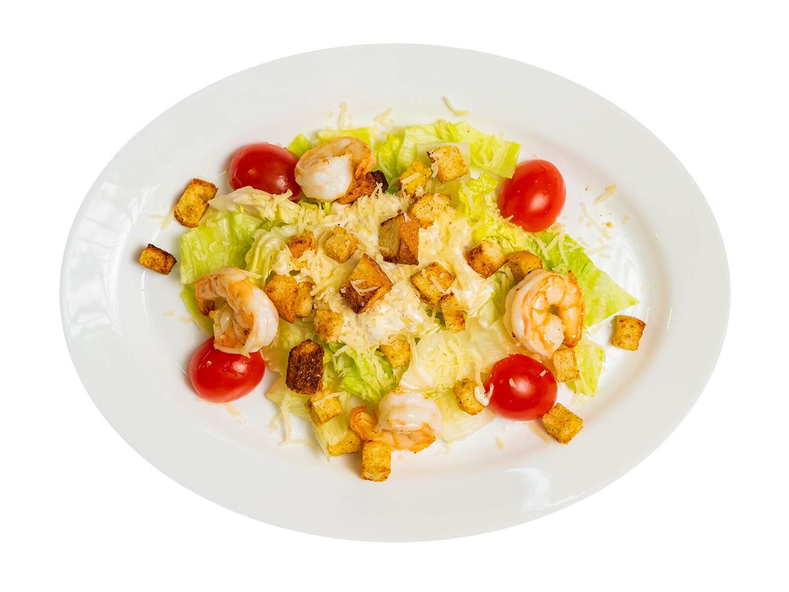 Цезарь с тигровыми креветками