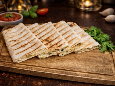 Кутаб с сыром и зеленью