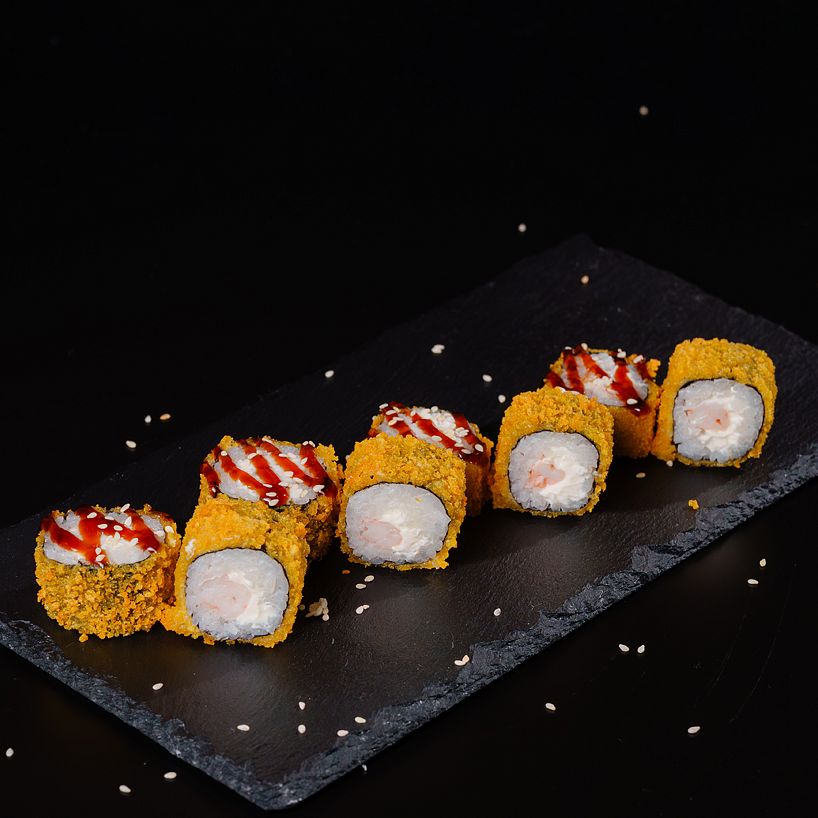 Мини с креветкой жареный