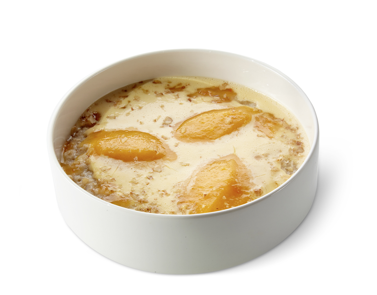Овсяная каша с кремом и муссом