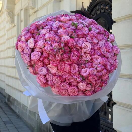 Пионовидная кустовая Роза пионы букет