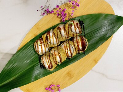 Жареный с угрем и лососем