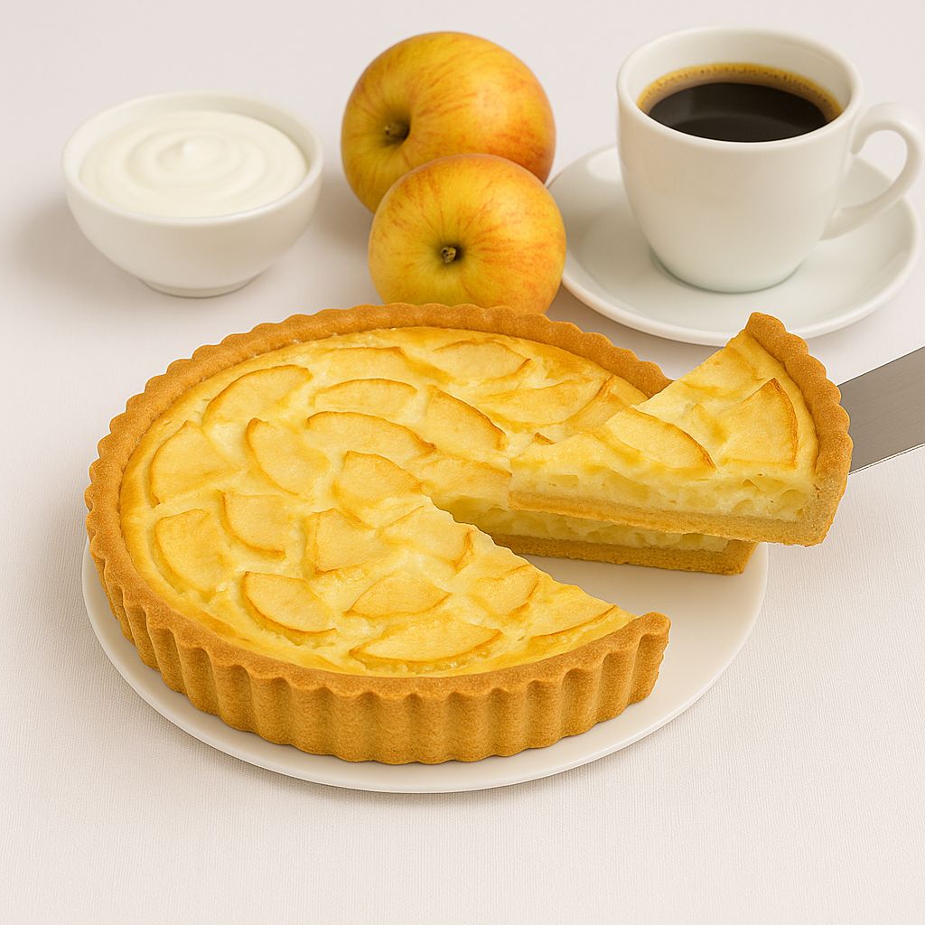 С яблоком и сметанной заливкой, большой