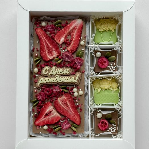 Бельгийский шоколад "С днём рождения", 4 конфеты