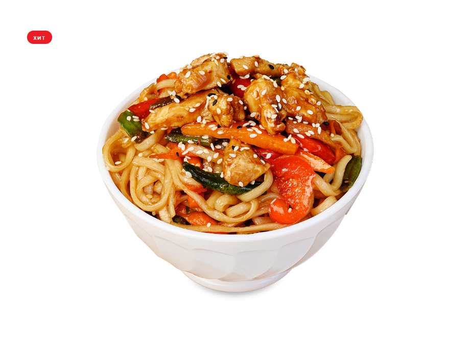 WOK курица (пшеничная лапша)