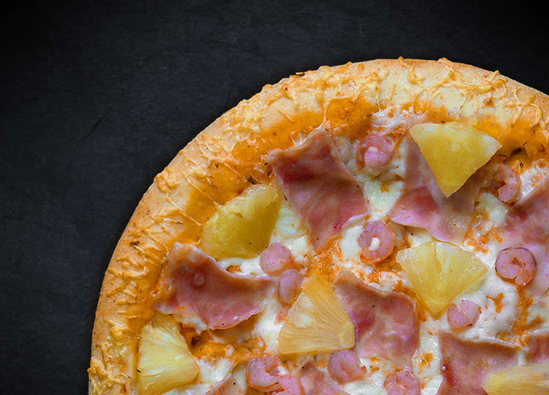 Гавайская 25 см (толстое с сыром)