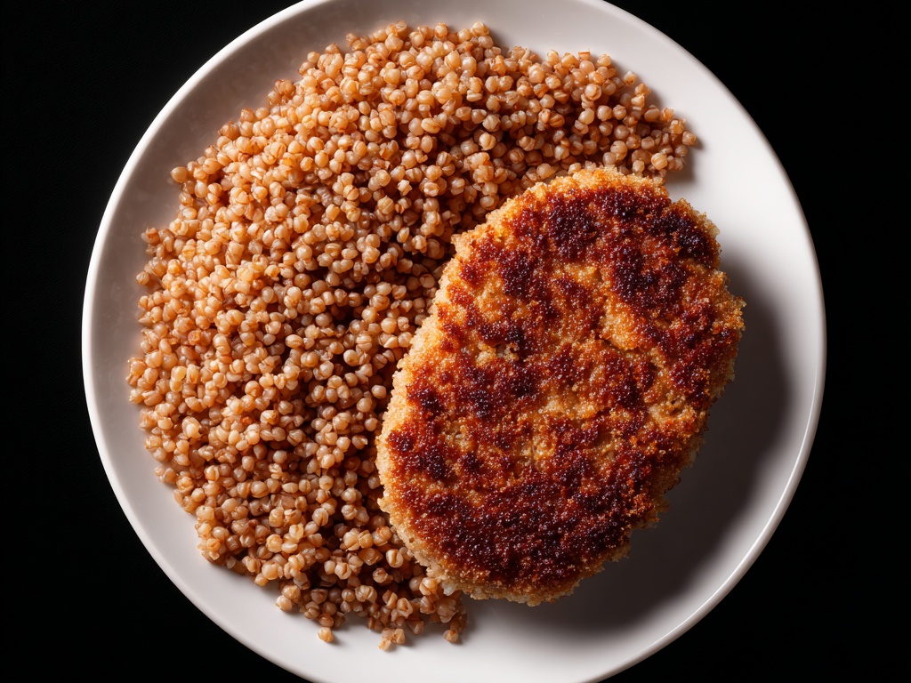 Домашняя котлета с гречкой