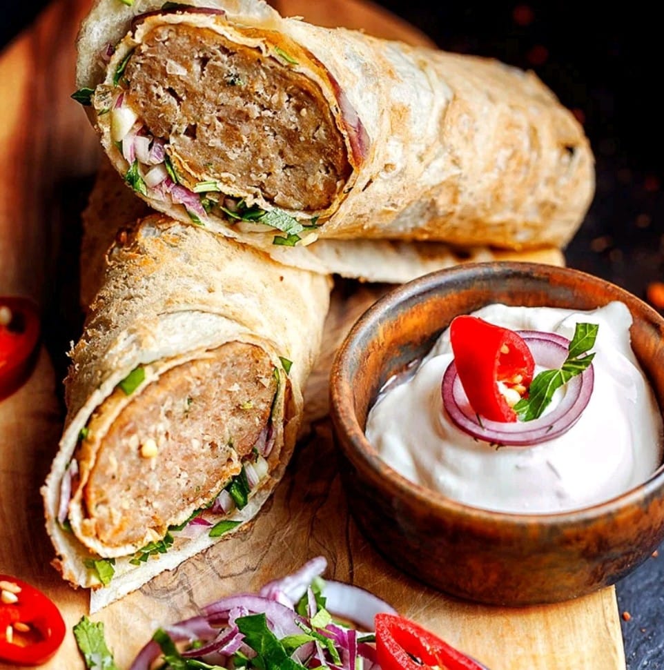 Шаверма с люля кебабом из курицы
