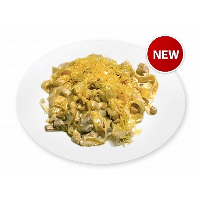 Паста с курицей и грибами