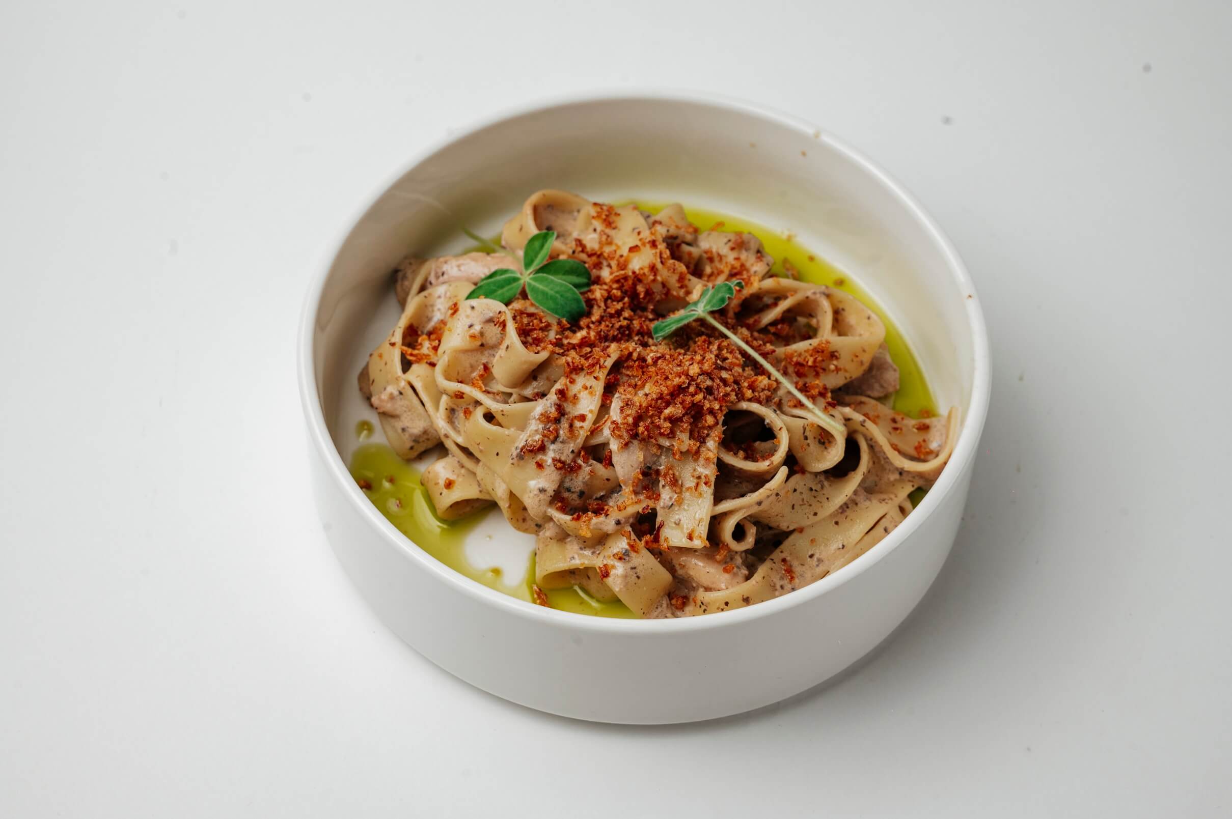 Паста с цыпленком и грибным соусом