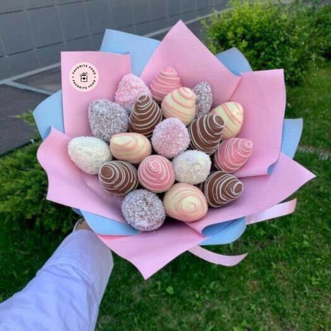 Букет из клубники в шоколаде «Нежный»