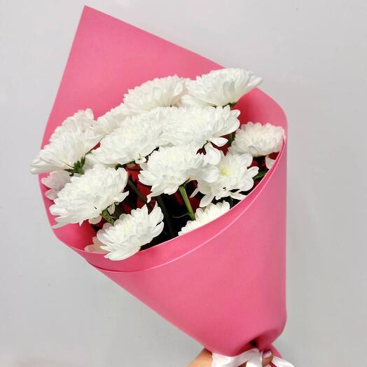 Букет-комплимент «Кнопочка» из хризантем