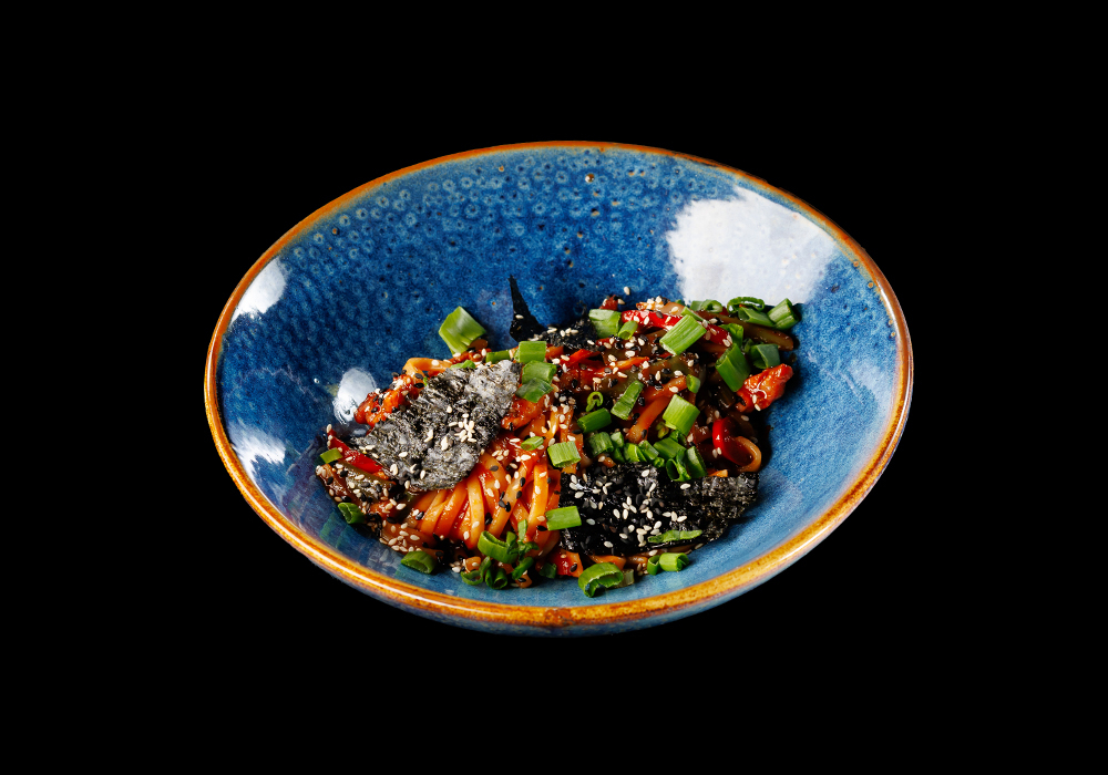 Удон со свининой и соусом BBQ