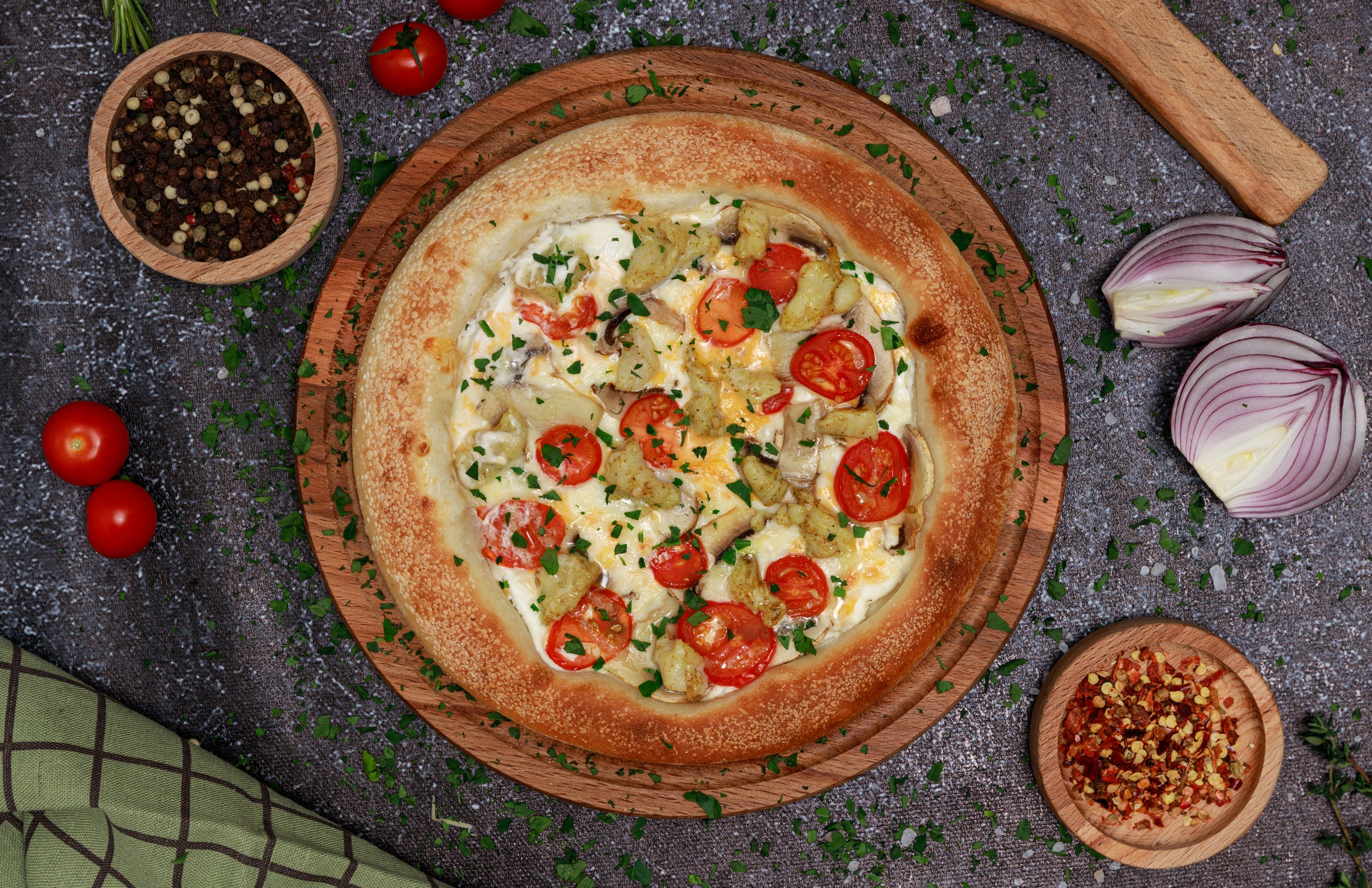 Пицца Сливочная курочка 25 см