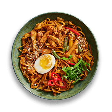 Удон с цыпленком в соусе