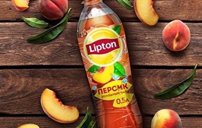 Чай «Липтон чёрный с персиком» 0.5