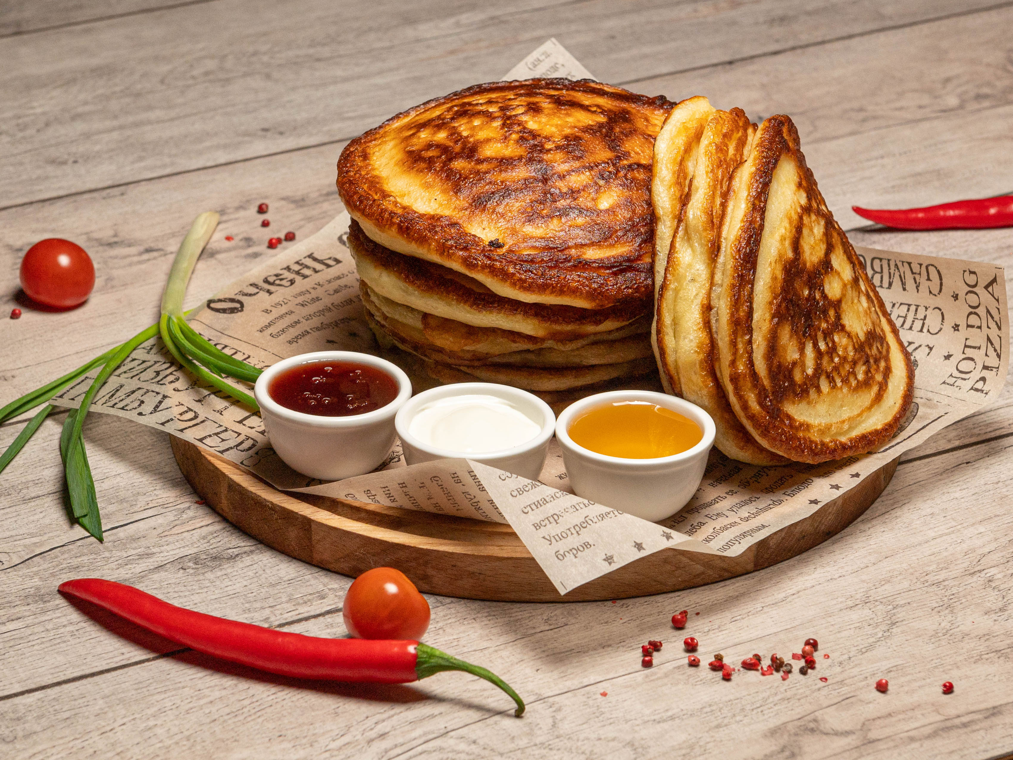 Блин со сливочным маслом и сахаром