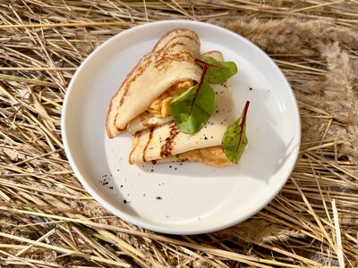 Блинчики с мясом и картофелем