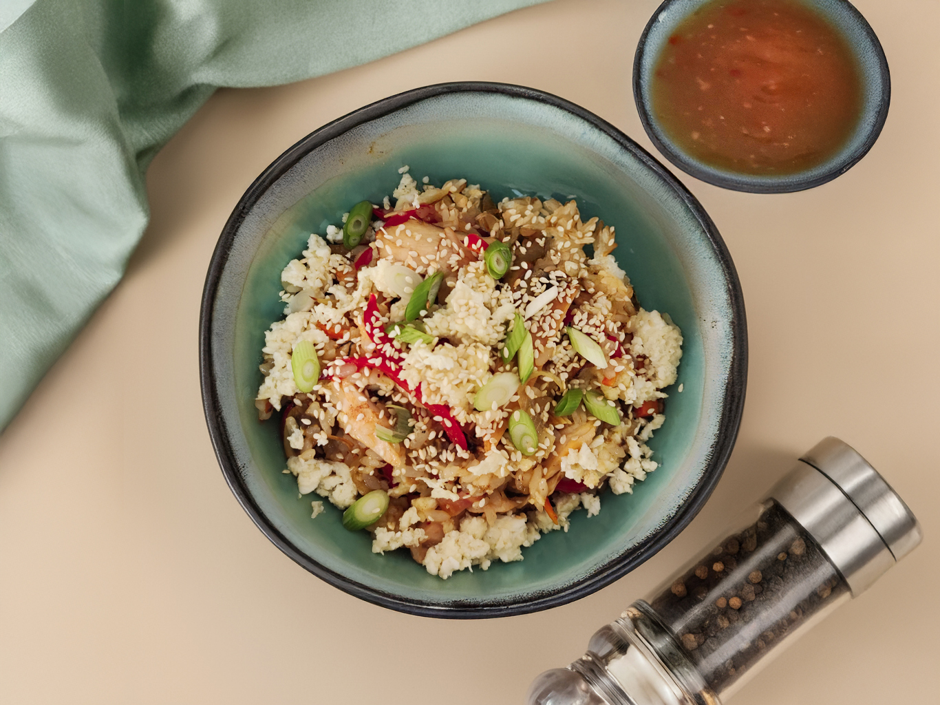 Тяхан с курицей