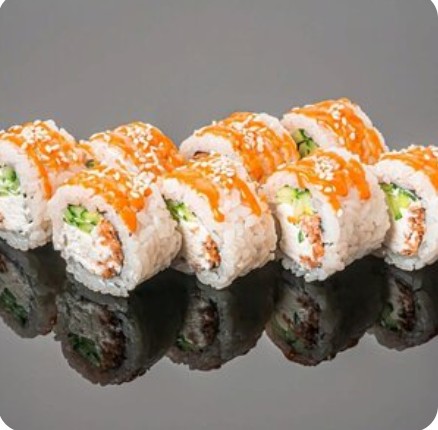 Ролл Окунь тай со сливочным сыром Cremette в соусе терияки