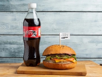 Бургер Пулед Порк и Coca-сola(П/Б)