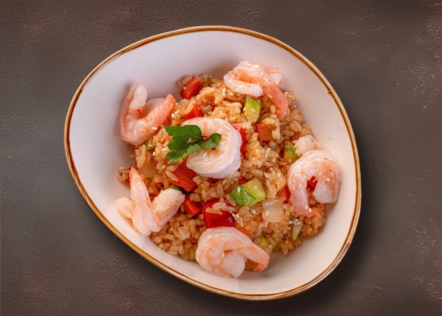 Тяхан с креветками