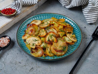 Картофель, жаренный с грибами