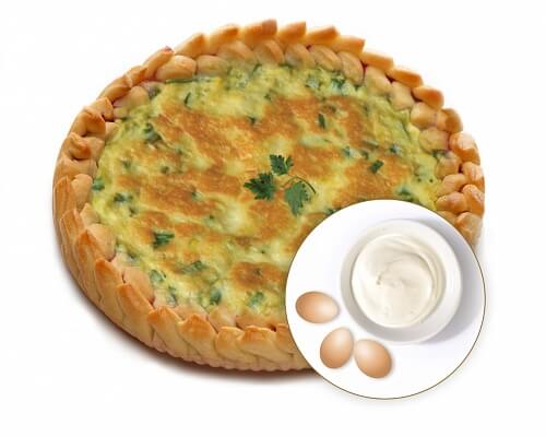 Пирог с яйцом и сметаной