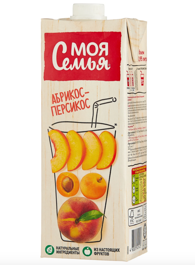 Сок Моя семья Персик 1л