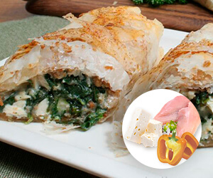 Штрудель с курицей и брынзой