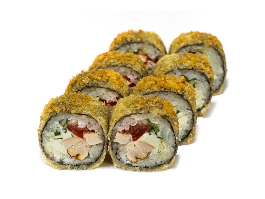 Жареный ролл с курицей