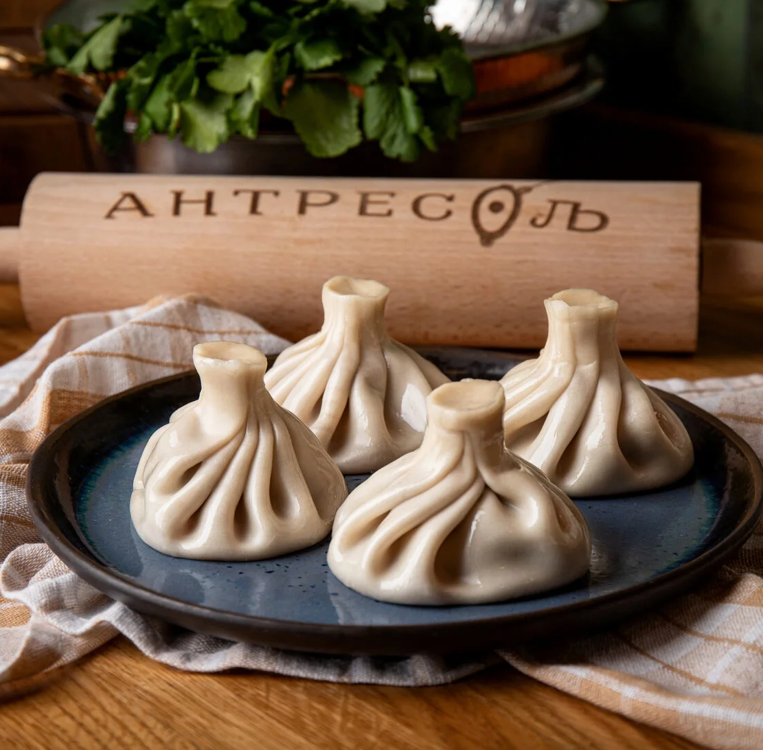 Жареные хинкали со свининой и говяд 4 шт