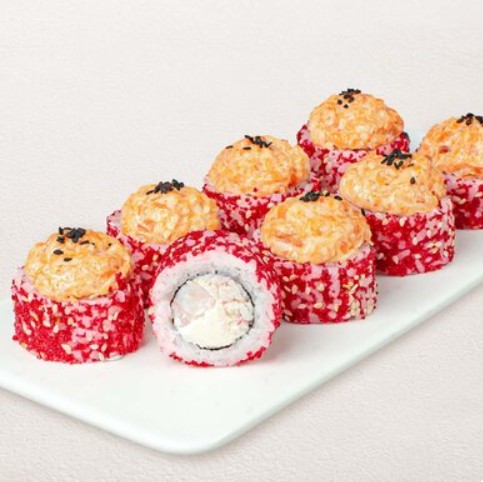 Нежный лосось с тигровой креветкой ролл