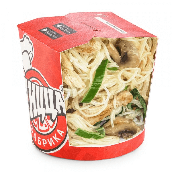 Фунчоза с курицей в сливочном соусе