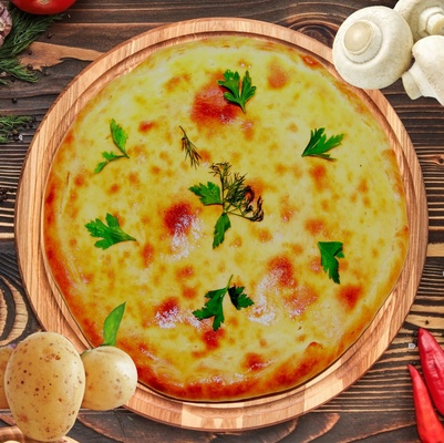 Пирог с картофелем и грибами 25см