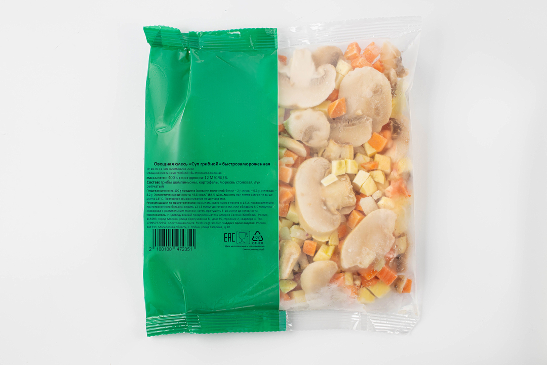 Овощная смесь "Суп грибной", быстрозамороженная(Продукт замороженный)