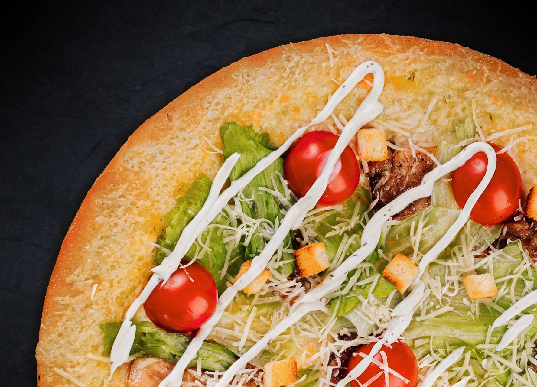 Цезарь 30 см (толстое с сыром)