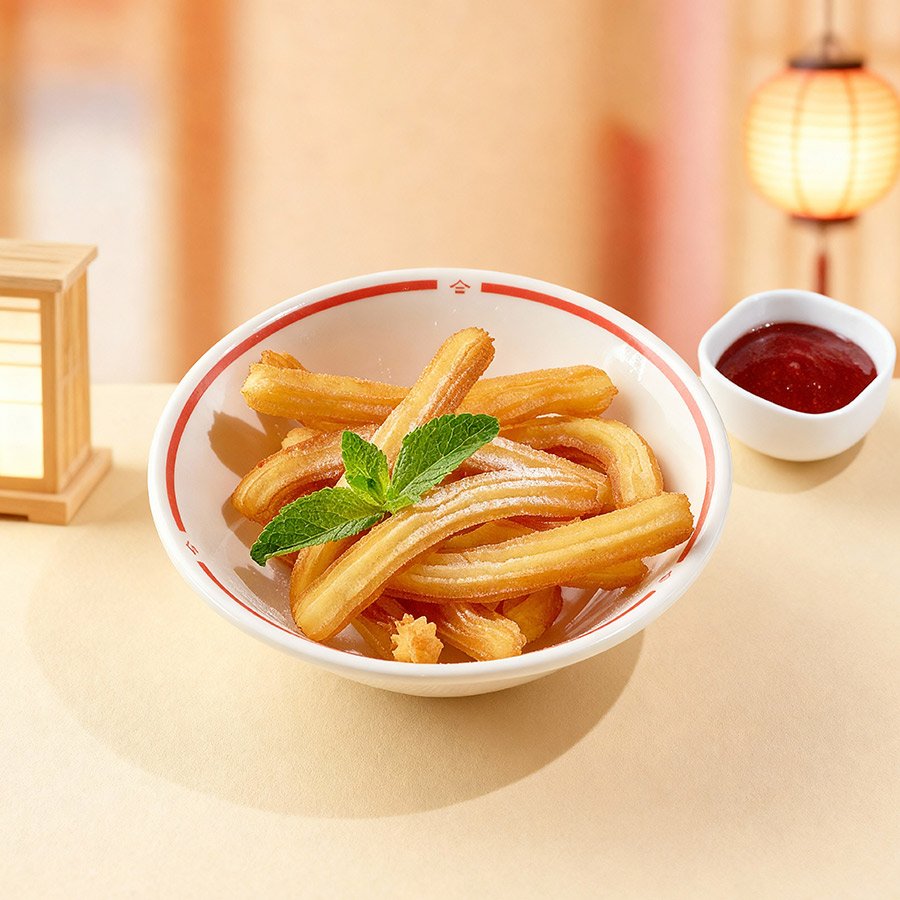 Чуррос с клюквенным соусом