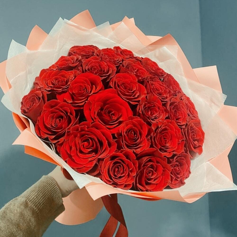 25 красных роз Кения