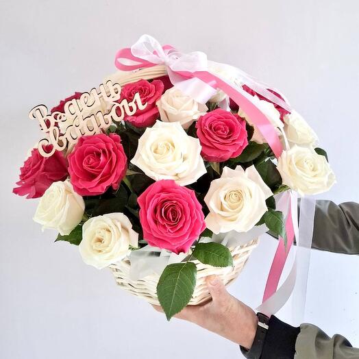 Большая корзина-композиция + коробочка конфет