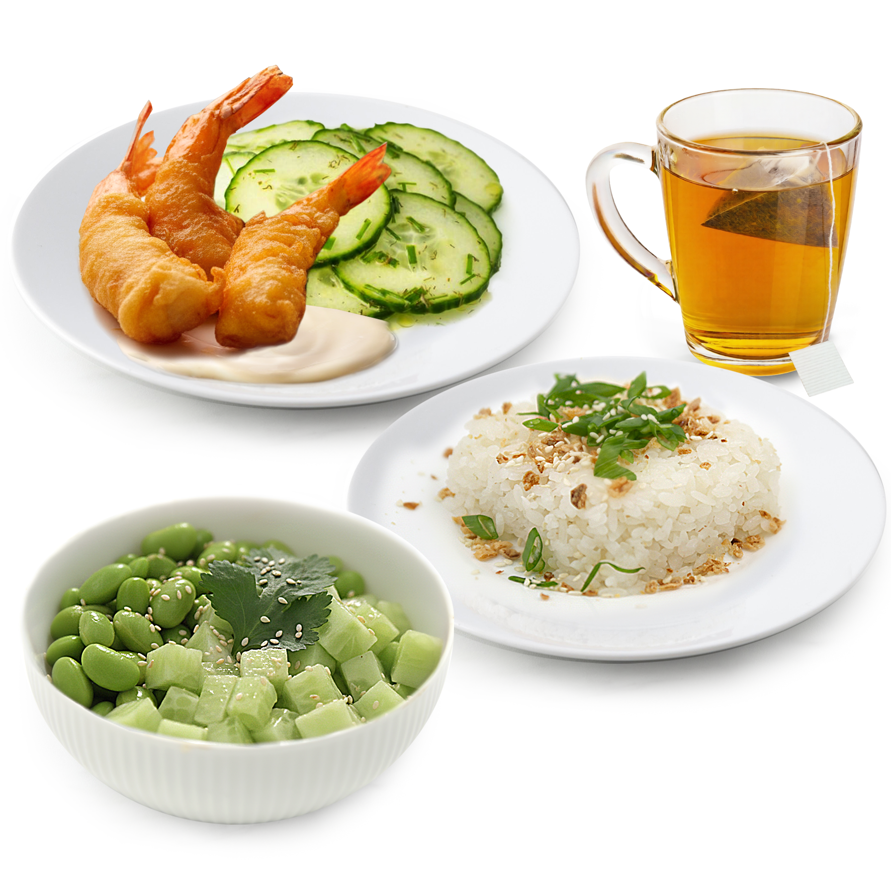 Бенто креветки с соусом манго-чили