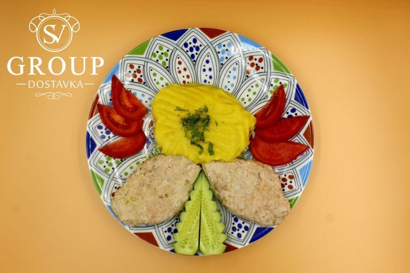 Котлеты из курицы на пару с картоф. пюре