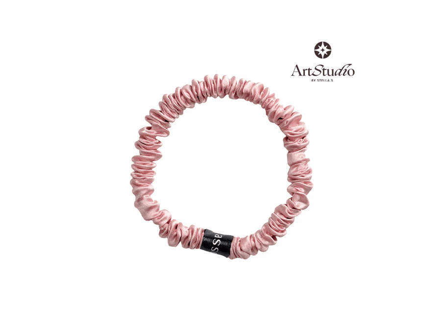 Шелковая резинка для волос Assoro розовая