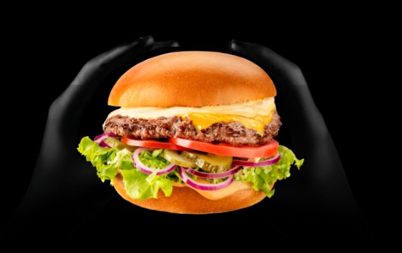 Самый вкусный бургер двойной black angus
