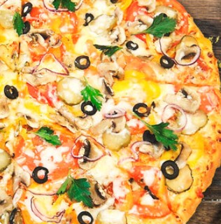 Пицца Вегетарианская 33 см на тонком тесте